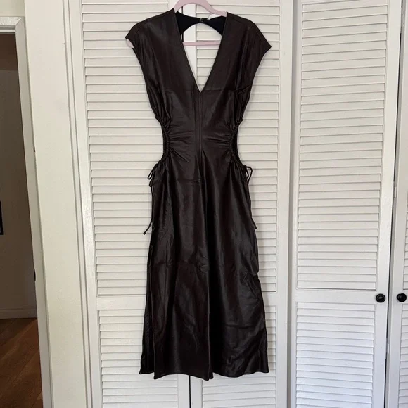 Astr | Dresses | Brown Vegan Leather Backless Dress | Poshmark Astr | Dresses | Brown Vegan Leather Backless Dress | Poshmark